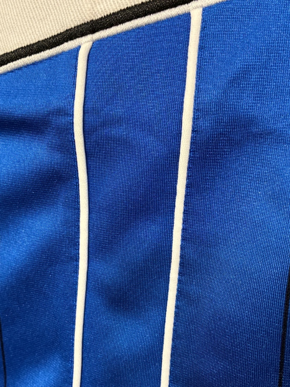 adidas Originals XL Blue Satin Pinstripe Jersey Dress KC6280 Sporty Glam NWT - Picture 8 of 13